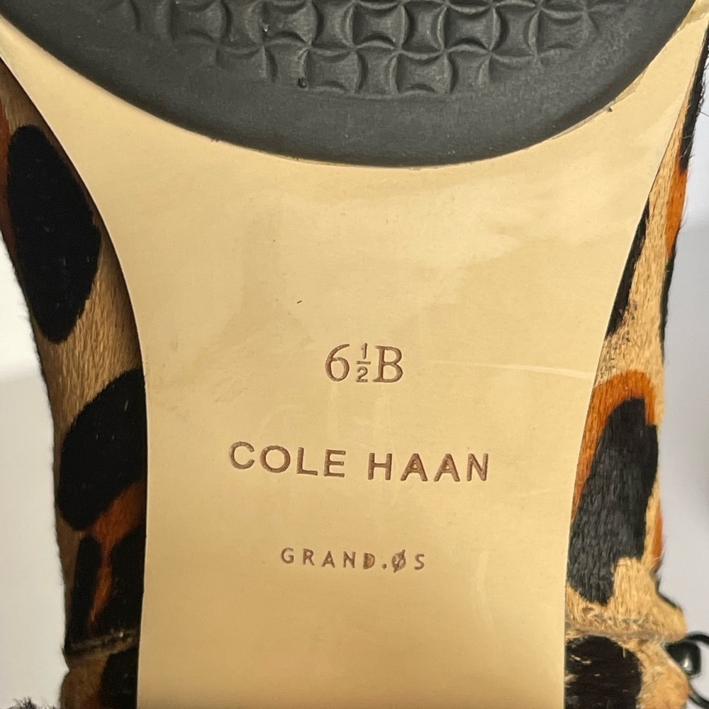 Cole Haan Leopard Print Ankle Boots - Tan and Black - Picture 15 of 16